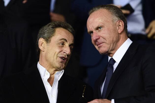 Nicolas Sarkozy et Karl Heinz Rummenigge COE du Bayern de Munich FOOTBALL PSG vs Bayern de Munich Ligue des Champions 27 09 2017 JBAutissier Panoramic 