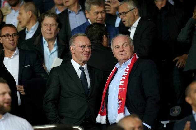 Vorstandsvorsitzender Karl-Heinz Rummenigge (FC Bayern Muenchen) Uli Hoeness, Paris Saint-Germain vs. FC Bayern Muenchen, Champions League, Fussball, 27.09.2017, Paris Copyright: xLanger Eibner-Pressefotox EP_HLR