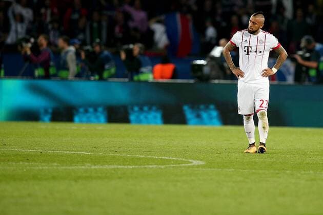 Arturo Vidal (FC Bayern Muenchen 23) frustriert nach dem 2:0, Paris Saint-Germain vs. FC Bayern Muenchen, Champions League, Fussball, 27.09.2017, Paris Copyright: xLanger Eibner-Pressefotox EP_HLR