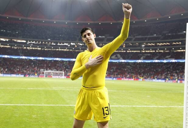 Partido de Liga de Campeones entre el Atletico y el Chelsea en el Wanda Metropolitano. En la imagen, Courtois. Champions League match between Atletico and Chelsea. In this picture, Courtois. 
