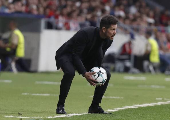 Partido de Liga de Campeones entre el Atletico y el Chelsea en el Wanda Metropolitano. En la imagen, Simeone. Champions League match between Atletico and Chelsea. In this picture, Simeone. 