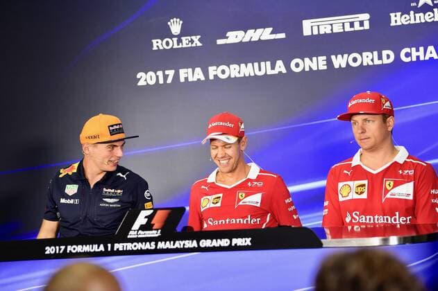 Bilder des Tages - SPORT Max Verstappen (NEL 33), Red Bull Racing, Sebastian Vettel (GER 5), Scuderia Ferrari, Kimi Raikkonen (FIN 7), Scuderia Ferrari, Grosser Preis von Malaysia 2017, Vorbereitungen, Motorsport, Formel 1, 28.09.2017, Kuala Lumpur Copyright: xEIBNER JERRYxANDREx EP_JAE