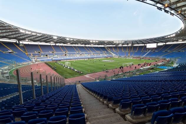 the match between Lazoio Roma and Zulte Waregem is played without supporters as for a penalty of the UEFA for Lazio Roma during the UEFA Europa League group K match between Lazio Roma and Zulte Waregem at Stadio Olimpico on September 28, 2017 in Rome, Italy UEFA Europa League 2017 2018 xVIxVIxImagesx xGerritxvanxKeulenxIVx 8879048