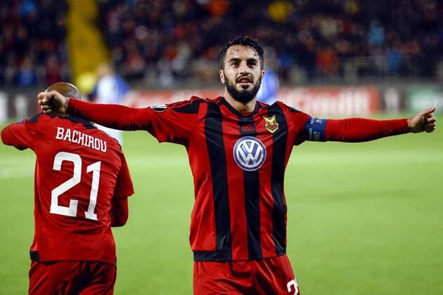 170928 Östersunds Brwa Nouri jublar efter 1-0 under fotbollsmatchen i Europa League mellan Östersund och Hertha Berlin den 28 september 2017 i Östersund.  Copyright: ERIKxMARTENSSON BB170928BB290