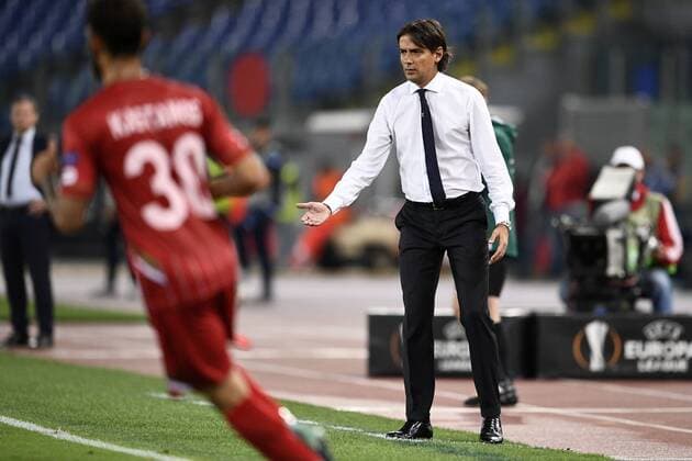 Lazio s head coach Simone Inzaghi pictured during a soccer game between Italian club Societa Sportiva Lazio and Belgian team SV Zulte Waregem, in Roma, Italy, Thursday 28 September 2017, the second game of the group stage (Group K) of the UEFA Europa League competition. YORICKxJANSENS  x05174197x