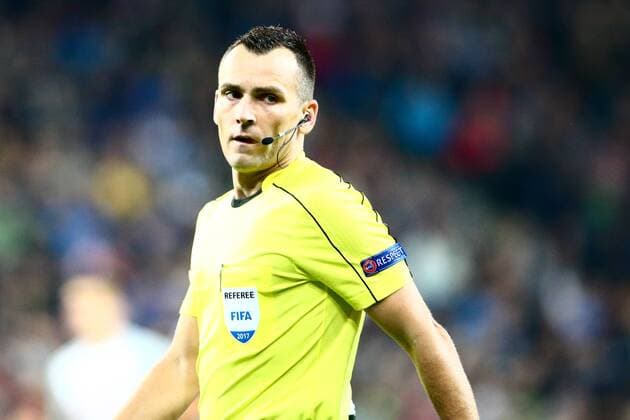 SOCCER - EL, RBS vs Marseille SALZBURG,AUSTRIA,28.SEP.17 - SOCCER - UEFA Europa League, group stage, Red Bull Salzburg vs Olympique Marseille. Image shows referee Ivan Bebek. GEPAxpictures xFelixxRoittner