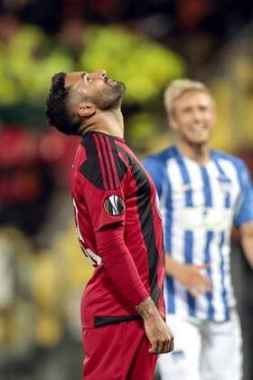170928 Östersunds Saman Ghoddos deppar efter en missad malchans under fotbollsmatchen i Europa League mellan Östersund och Hertha Berlin den 28 september 2017 i Östersund.  Copyright: TOBIASxNYKÄNEN BB170928TN018