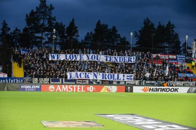 170928 Hertha Berlin?s fans under fotbollsmatchen i Europa League mellan Östersund och Hertha Berlin den 28 september 2017 i Östersund.  Copyright: TOBIASxNYKÄNEN BB170928TN065