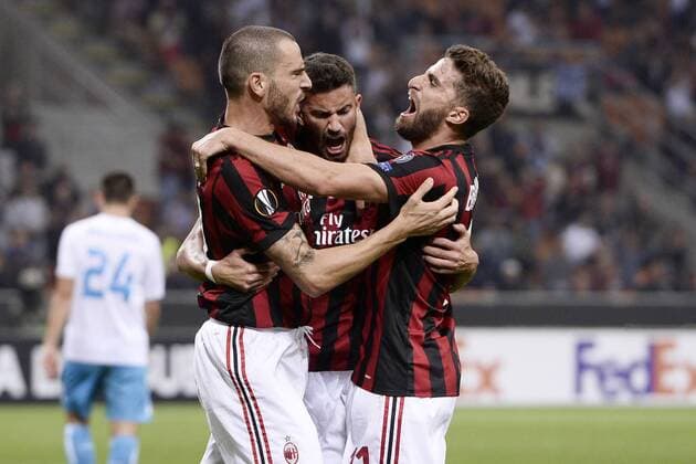 Db Milano 28 09 2017 - Europa League Milan-Rijeka foto Daniele Buffa Image nella foto: esultanza gol Mateo Musacchio 