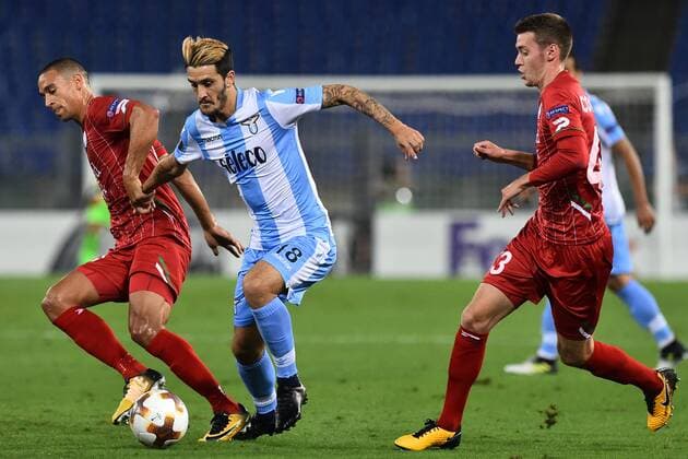 Roma 28-09-2017 Europa League Lazio Zulte Waregem Nella foto Nill De Pauw Luis Alberto e Sander Coopman Photo Fotografo01  Copyright: xFotografo01x xIPAx xFotografo01x