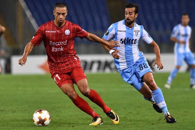 Roma 28-09-2017 Europa League Lazio Zulte Waregem Nella foto Nill De Pauw e Davide Di Gennaro Photo Fotografo01  Copyright: xFotografo01x xIPAx xFotografo01x