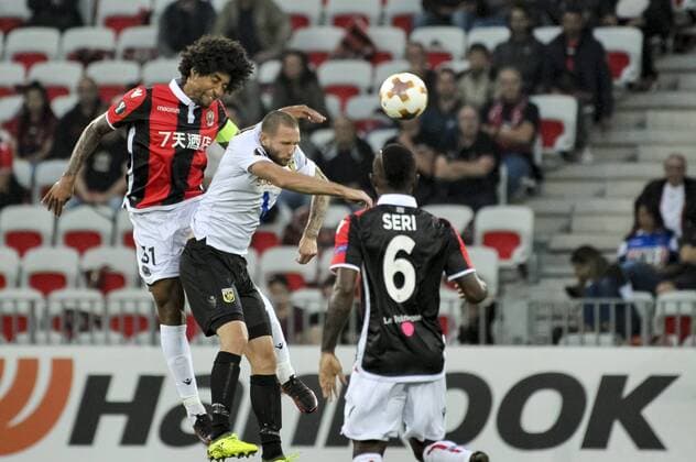 Dante OGC Nice Tim Matavz Vitesse Arnhem FOOTBALL OGC Nice vs Vitesse Arnhem Ligue Europa 28 09 2017 NorbertScanella Panoramic 
