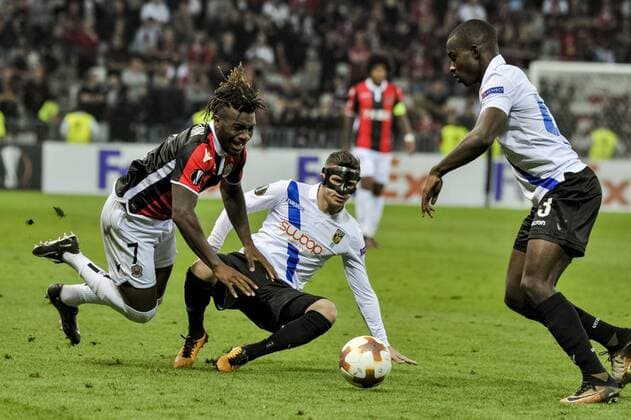 Allan Saint Maximin OGC Nice Lassana Faye Vitesse Arnhem FOOTBALL OGC Nice vs Vitesse Arnhem Ligue Europa 28 09 2017 NorbertScanella Panoramic 