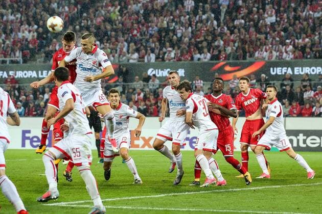 Eckball fuer Koeln , 1. FC Koeln - Roter Stern Belgrad Koeln Copyright: xEIBNER BenjaminxHornx EP_BHN