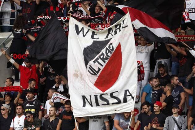 fans of OGC Nice during the UEFA Europa League group K match match between OGC Nice and Vitesse Arnhem on September 28, 2017 at the Allianz Riviera in Nice, France UEFA Europa League 2017 2018 xVIxVIxImagesx xMauricexvanxSteenxIVx 8890062