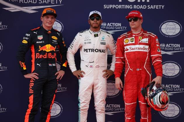 30.09.2017 - Qualifying, 3rd place Max Verstappen (NED) Red Bull Racing RB13, Lewis Hamilton (GBR) Mercedes AMG F1 W08 pole position and 2nd place Kimi Raikkonen (FIN) Scuderia Ferrari SF70H Malaysian Grand Prix, Sepang 28 September - 1 October 2017 30.09.2017 - Qualifying, 3rd place Max Verstappen (NED) Red Bull Racing RB13, Lewis Hamilton (GBR) Mercedes AMG F1 W08 pole position and 2nd place Kimi Raikkonen (FIN) Scuderia Ferrari SF70H 