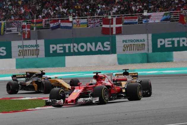 01.10.2017 - Race, Sebastian Vettel (GER) Scuderia Ferrari SF70H Malaysian Grand Prix, Sepang 28 September - 1 October 2017 01.10.2017 - Race, Sebastian Vettel (GER) Scuderia Ferrari SF70H 