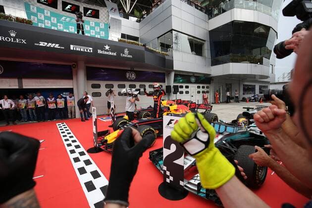 01.10.2017 - Race, Max Verstappen (NED) Red Bull Racing RB13 race winner Malaysian Grand Prix, Sepang 28 September - 1 October 2017 01.10.2017 - Race, Max Verstappen (NED) Red Bull Racing RB13 race winner 