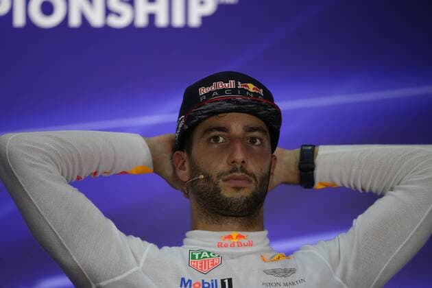 01.10.2017 - Race, press conference PK Pressekonferenz Daniel Ricciardo (AUS) Red Bull Racing RB13 Malaysian Grand Prix, Sepang 28 September - 1 October 2017 01.10.2017 - Race, Press conference, Daniel Ricciardo (AUS) Red Bull Racing RB13 