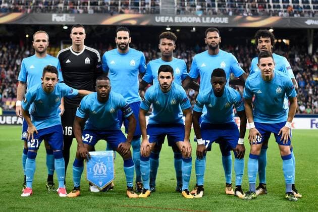 Salzburg, Oesterreich, 28.9.2017, Fussball, UEFA Europa League Gruppenphase - FC Red Bull Salzburg vs Olympique de Marseille. Bild zeigt Mannschaftsfoto von Olympique de Marseille. 28 09 17, Salzburg, Austria, Sport, Football, UEFA Europa League Gruppenphase - FC Red Bull Salzburg vs Olympique de Marseille. Image shows teamphoto of Olympique de Marseille. 170028_SEPA_21_027.JPG xsmmpJPGx