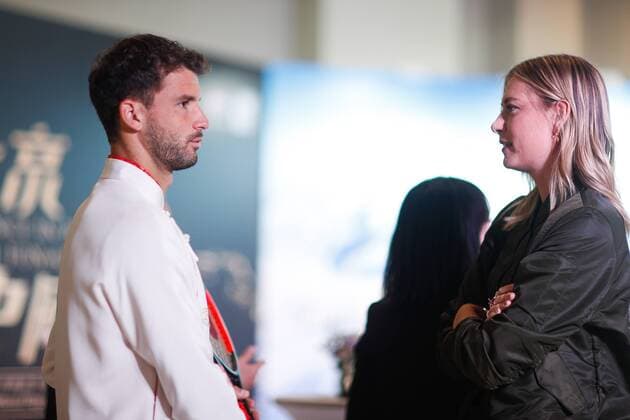 BEIJING, CHINA - OCTOBER 01: Grigor Dimitrov (L) of Bulgaria and Maria Sharapova of Russia attend the 2017 China Open Player Party at Beijing Olympic Tower on October 1, 2017 in Beijing, China.  Copyright: xVCGx CFP111128856365 