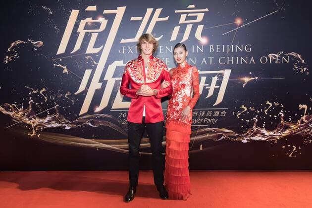 BEIJING, CHINA - OCTOBER 01: Alexander Zverev of Germany poses on the red carpet of the 2017 China Open Player Party at Beijing Olympic Tower on October 1, 2017 in Beijing, China.  Copyright: xVCGx CFP111128857267 