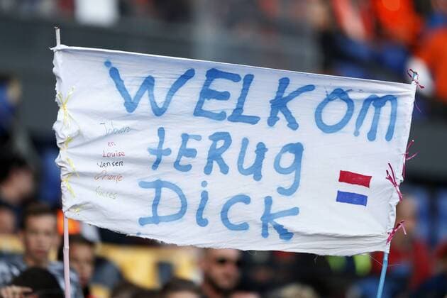 ROTTERDAM Stadium de Kuip 09 06 2017 World Championship Netherlands Luxembourg 5 0 Banner for Dick Lawyer Netherlands Luxembourg Football