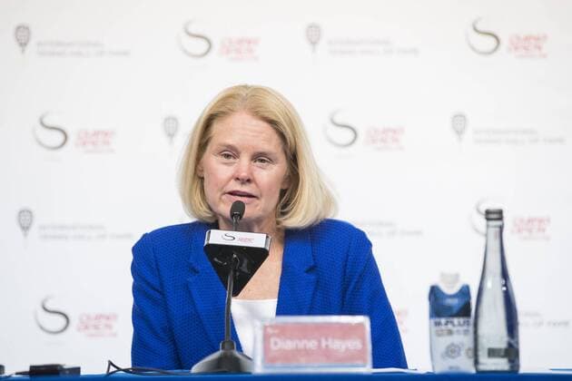 BEIJING, CHINA - OCTOBER 03: International Tennis Hall of Fame Senior Vice-President Dianne Hayes attends a press conference PK Pressekonferenz on day four of the 2017 China Open at the China National Tennis Centre on October 3, 2017 in Beijing, China.  Copyright: xVCGx CFP111128975278 
