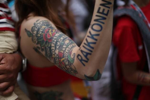 05.10.2017- Raikkonen Tattoo on a Fan Japanese Grand Prix, Suzuka 05 - 08 October 2017 05.10.2017- Raikkonen Tattoo on a Fan 