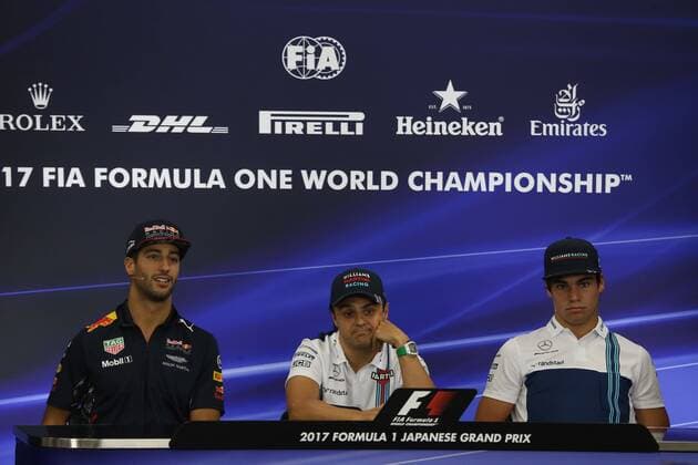 05.10.2017- Thursday press conference PK Pressekonferenz L to R Daniel Ricciardo (AUS) Red Bull Racing RB13, Felipe Massa (BRA) Williams F1 Team FW40 , Pascal Wehrlein (GER) Sauber C36 Japanese Grand Prix, Suzuka 05 - 08 October 2017 05.10.2017- Thursday Press Conference, L to R Daniel Ricciardo (AUS) Red Bull Racing RB13, Felipe Massa (BRA) Williams F1 Team FW40 , Pascal Wehrlein (GER) Sauber C36 