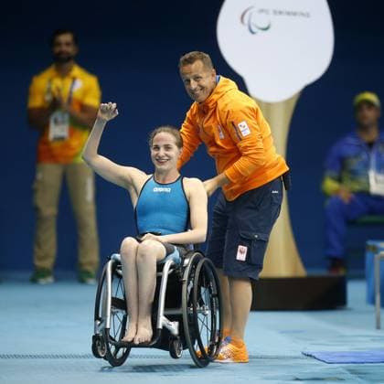 RIO DE JANEIRO 10 09 2016 Swimming Paralympic Summer Games 2016 Barra Olympic Aquatics Stadium Women 50m Backstroke S3 Final Lisette Teunissen Wins Bronze PS 2016 Swimming Finals 10 09 2016