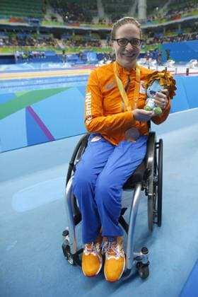 RIO DE JANEIRO 10 09 2016 Swimming Paralympic Summer Games 2016 Barra Olympic Aquatics Stadium Women 50m Backstroke S3 Final Lisette Teunissen Wins Bronze PS 2016 Swimming Finals 10 09 2016