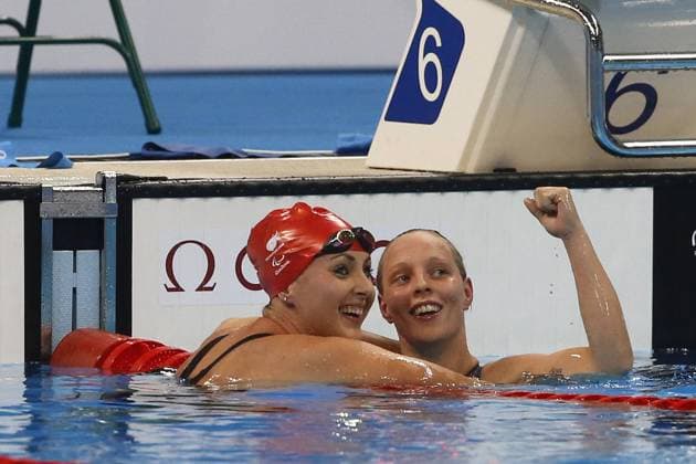 RIO DE JANEIRO 11 09 2016 Swimming Paralympic Summer Games 2016 Barra Olympic Aquatics Stadium Women 200m Free Battle S14 Final Marlou van der Kulk wins Bronze PS 2016 Swimming Finals 11 09 2016