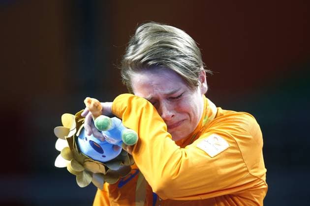 RIO DE JANEIRO 13 09 2016 Table Tennis Paralympic Summer Games 2016 Riocentro Table Tennis Women Singles SF7 Final Kelly of Sun wins the final of Korkut and takes gold PS 2016 Table Tennis 13 09 2016
