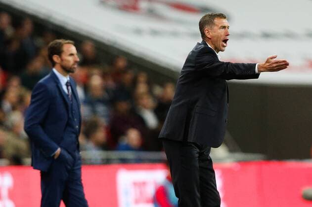 Slovenia manager Srecko Katanec during the World Cup Qualifying - European - Group F match at Wembley Stadium, London. Picture date 5th October 2017. Picture credit should read: Charlie Forgham-Bailey Sportimage EDITORIAL USE ONLY. No use with unauthorised audio, video, data, fixture lists, club league logos or live services. Online in-match use limited to 120 images, no video emulation. No use in betting, games or single club league player publications.