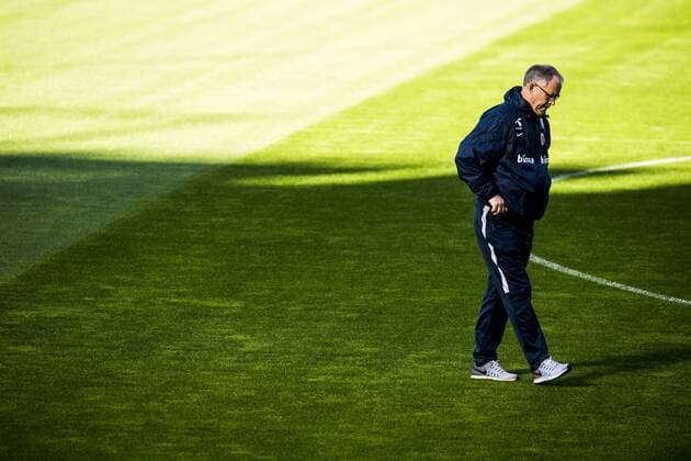171006 Lars Lagerbäck, head coach of Norway, during a training session on October 6, 2017 in Oslo. Photo: Jon Olav Nesvold BILDBYRAN kod JE 160036  Copyright: JONxOLAVxNESVOLD BB171006BB007