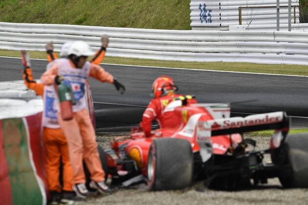 Kimi Raikkonen (FIN 7), Scuderia Ferrari, Crash in Japan, Grosser Preis von Japan 2017, 2tes freies Training, Motorsport, Formel 1, 07.10.2017, Suzuka Copyright: xAndre Eibner-Pressefotox EP_JAE