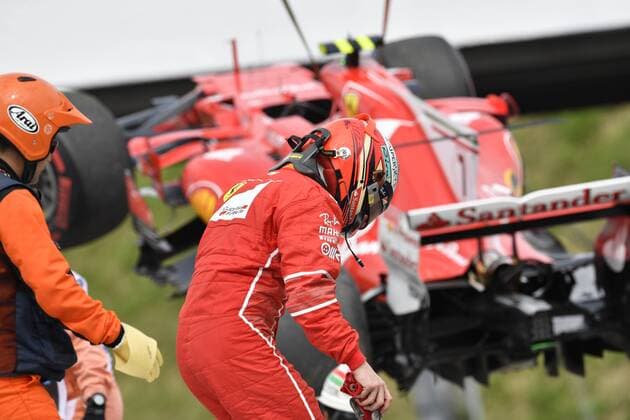 Kimi Raikkonen (FIN 7), Scuderia Ferrari, Crash in Japan, Grosser Preis von Japan 2017, 2tes freies Training, Motorsport, Formel 1, 07.10.2017, Suzuka Copyright: xAndre Eibner-Pressefotox EP_JAE