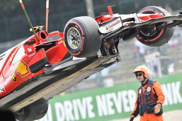 Kimi Raikkonen (FIN 7), Scuderia Ferrari, Crash in Japan, Grosser Preis von Japan 2017, 2tes freies Training, Motorsport, Formel 1, 07.10.2017, Suzuka Copyright: xAndre Eibner-Pressefotox EP_JAE