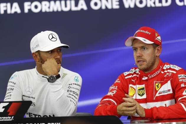 Motorsports: FIA Formula One World Championship WM Weltmeisterschaft 2017, Grand Prix of Japan, 44 Lewis Hamilton (GBR, Mercedes AMG Petronas Formula One Team), 5 Sebastian Vettel (GER, Scuderia Ferrari), Suzuka Japan