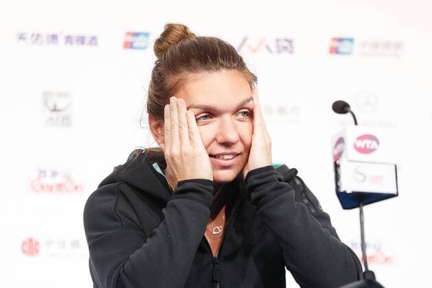 BEIJING, CHINA - OCTOBER 07: Simona Halep of Romania attends the press conference PK Pressekonferenz after winning the Women s singles semifinals match against Jelena Ostapenko of Latvia on day eight of 2017 China Open at the China National Tennis Centre on October 7, 2017 in Beijing, China.  Copyright: xVCGx CFP111129337458 