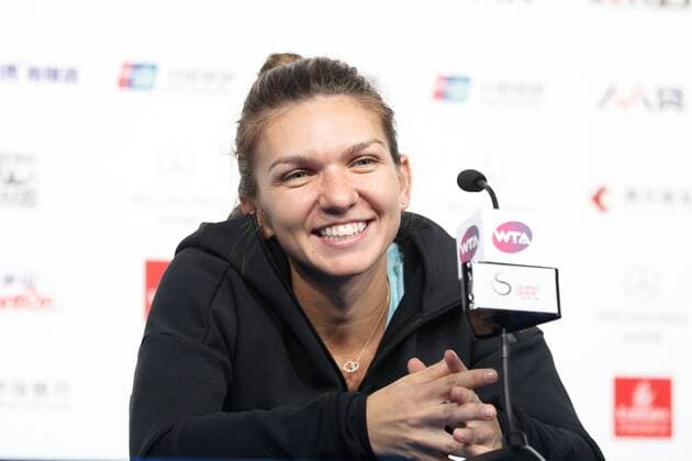 BEIJING, CHINA - OCTOBER 07: Simona Halep of Romania attends the press conference PK Pressekonferenz after winning the Women s singles semifinals match against Jelena Ostapenko of Latvia on day eight of 2017 China Open at the China National Tennis Centre on October 7, 2017 in Beijing, China.  Copyright: xVCGx CFP111129337461 
