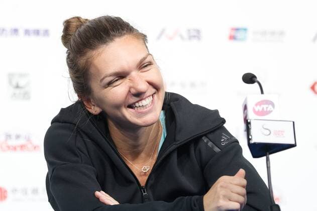 BEIJING, CHINA - OCTOBER 07: Simona Halep of Romania attends the press conference PK Pressekonferenz after winning the Women s singles semifinals match against Jelena Ostapenko of Latvia on day eight of 2017 China Open at the China National Tennis Centre on October 7, 2017 in Beijing, China.  Copyright: xVCGx CFP111129337462 