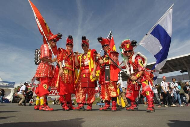 08.10.2017- Ferrari Fans dressed like Samurai Japanese Grand Prix, Suzuka 05 - 08 October 2017 08.10.2017- Ferrari Fans dressed like Samurai 