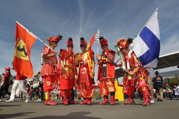 08.10.2017- Ferrari Fans dressed like Samurai Japanese Grand Prix, Suzuka 05 - 08 October 2017 08.10.2017- Ferrari Fans dressed like Samurai 
