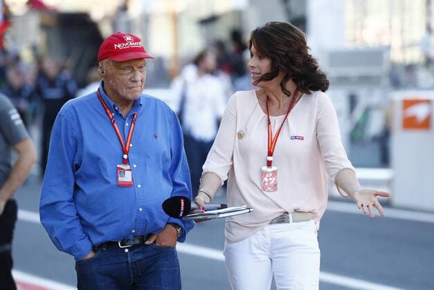 Motorsports: FIA Formula One World Championship WM Weltmeisterschaft 2017, Grand Prix of Japan, Niki Lauda (AUT, Mercedes AMG Petronas Formula One Team), Tanja Bauer Suzuka Japan