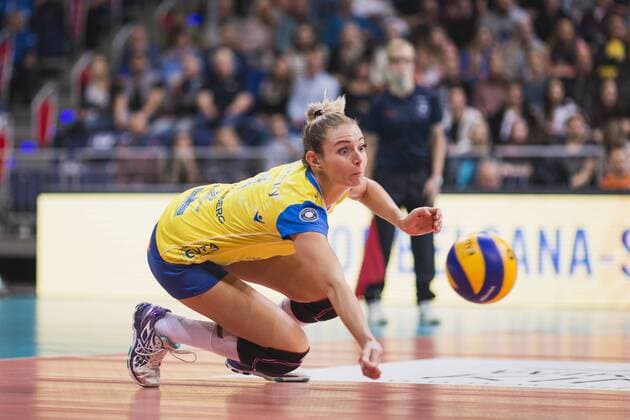 Bilder des Tages - SPORT Hannover, Deutschland, 08.10.2017: Greta Szakmary (Schwerin 1) beim Spiel zwischen SSC Palmberg Schwerin und Allianz MTV Stuttgart beim Volleyball Supercup 2017.