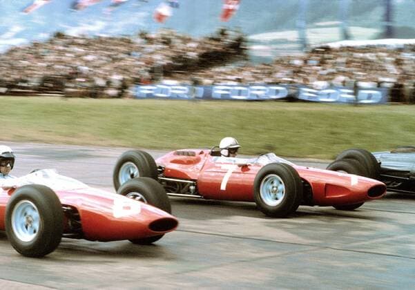 1964 Lorenzo Bandini Italian and John Surtees GB Ferrari 156 1st and dnf Zeltweg Austrian GP. GG ÂGPL-GeoffxGoddard 1004_15_GPL07266