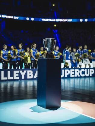 Hannover, Deutschland, 08.10.2017: SSC Palmberg Schwerin und VfB Friedrichshafen gewinen den Volleyball Supercup 2017.