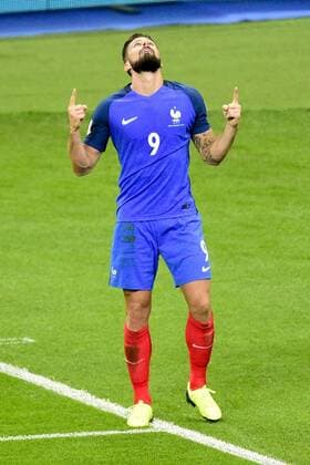 joie des joueurs de l equipe de France apres le but de Olivier Giroud France FOOTBALL France vs Bielorussie Qualifications St Denis 10 10 2017 JBAutissier Panoramic 